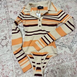 NWT Cider Striped Retro Sweater Bodysuit